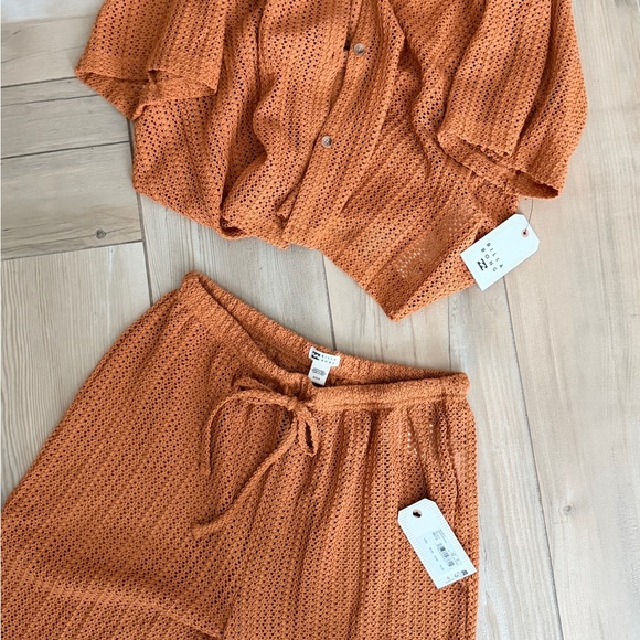 Billabong Largo Overshirt Cover Up  OUTFIT Set Toffee NWT Small/Medium - Picture 4 of 9